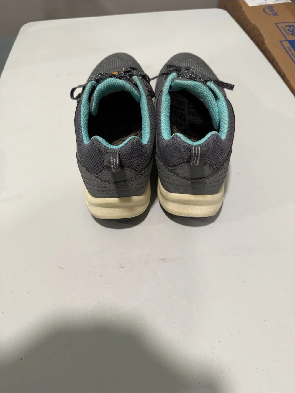 Keen Women’s Gray Sneakers with Teal Lining and Orange Accents